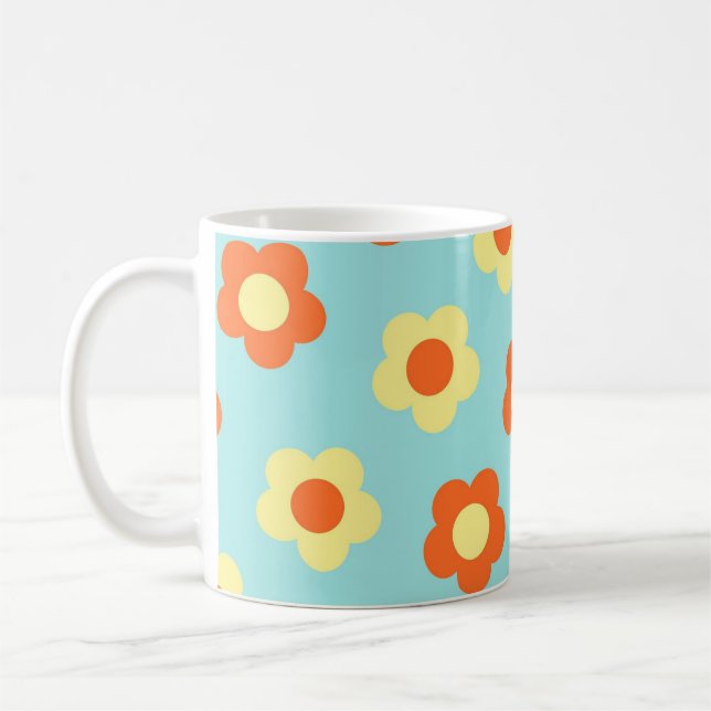 Blue Y2K Wildblume Bold Retro Spring Kitchen Kaffeetasse (Links)