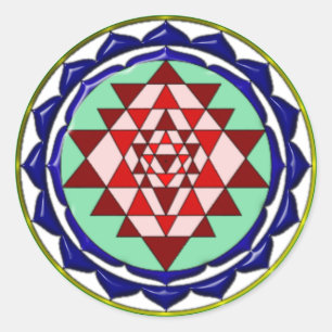 BLUE YANTRA RUNDER AUFKLEBER