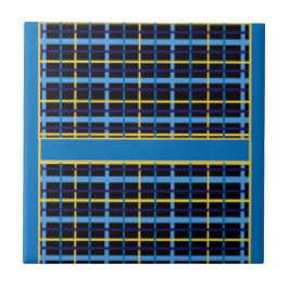 Blue Yeller Kariert Tile Design Fliese