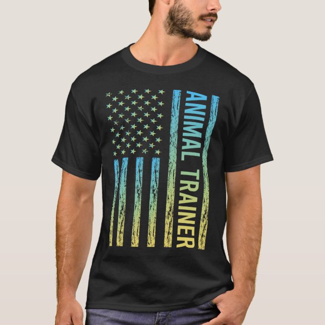 Blue Yellow Animal Trainer T-Shirt (Vorderseite)