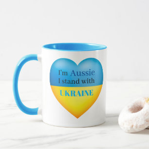 Blue Yellow Australian I Stand with Ukraine Tasse