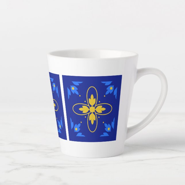 Blue & Yellow Azulejos Milchtasse (Rechts)