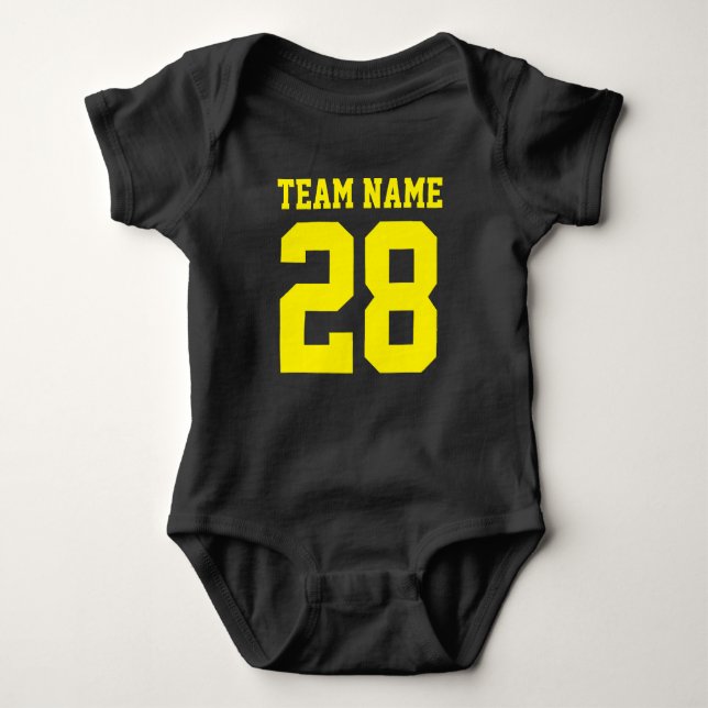 Blue Yellow Baby Football Jersey Sports Romper Strampler (Vorderseite)