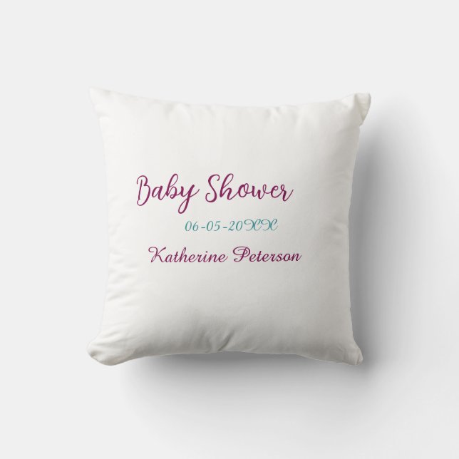 Blue yellow baby shower name date animal ear cute  kissen (Vorderseite)