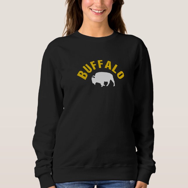 Blue Yellow Buf Buffalo Throwback Retro Buf New Yo Sweatshirt (Vorderseite)