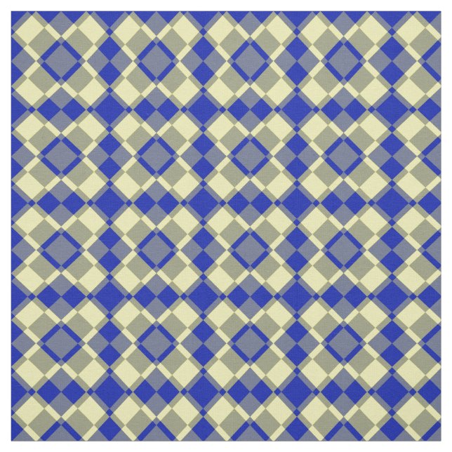 Blue Yellow Checker Argyle Pattern Stoff (Muster)
