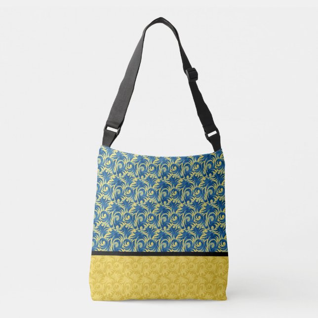 Blue & Yellow Crossbody Bag Tragetaschen Mit Langen Trägern (Vorderseite)