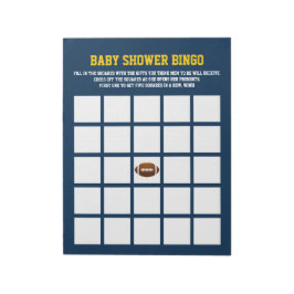 Blue Yellow FOOTBALL Babydusche BINGO SPIEL Notizblock