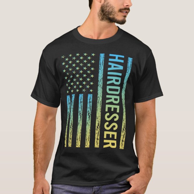 Blue Yellow Friseur T-Shirt (Vorderseite)