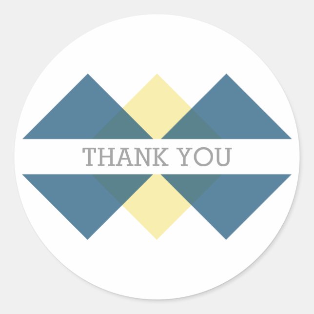 Blue Yellow Geometric Trias Danke Stickers (Vorderseite)