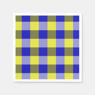 Blue Yellow Gingham Karo Design Serviette