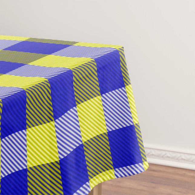 Blue Yellow Gingham Karo Design Tischdecke (Von Creator hochgeladen)