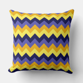 Blue Yellow Gold Chevrons Big Throw Kissen
