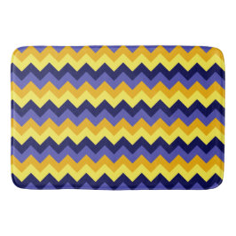 Blue Yellow Gold Chevrons Large Bath Mat Badematte