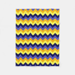 Blue Yellow Gold Chevrons Small Fleece Blanket