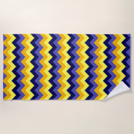 Blue Yellow Gold Chevrons Strandtuch