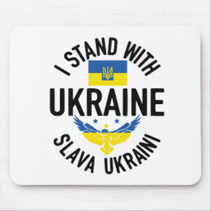BLUE & YELLOW I STAND MIT UKRAINE MOUSEPAD