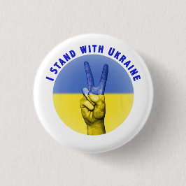 BLUE & YELLOW I STAND MIT UKRAINE PEACE SIGN BUTTON