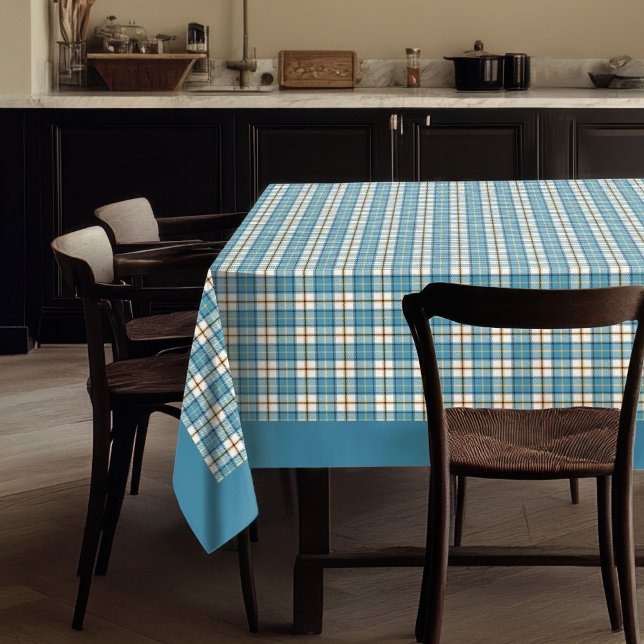 Blue Yellow Kariert Tablecloth Geschenk für seine  Tischdecke (Blue Yellow Tablecloth – Gift for His Kitchen)