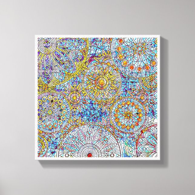 Blue & Yellow Leinwand Wall Art12" x 12", 1,5", (Vorderseite)