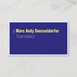 Blue Yellow Modern Business Cards Visitenkarte