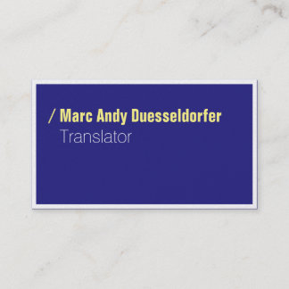 Blue Yellow Modern Business Cards Visitenkarte