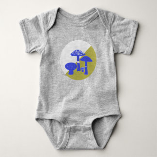 "Blue & Yellow Mushroom" Baby One Piece Baby Strampler
