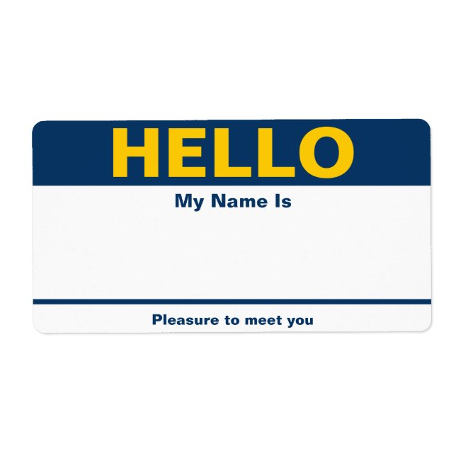 Blue Yellow Name Tag - Etikett (Vorne)