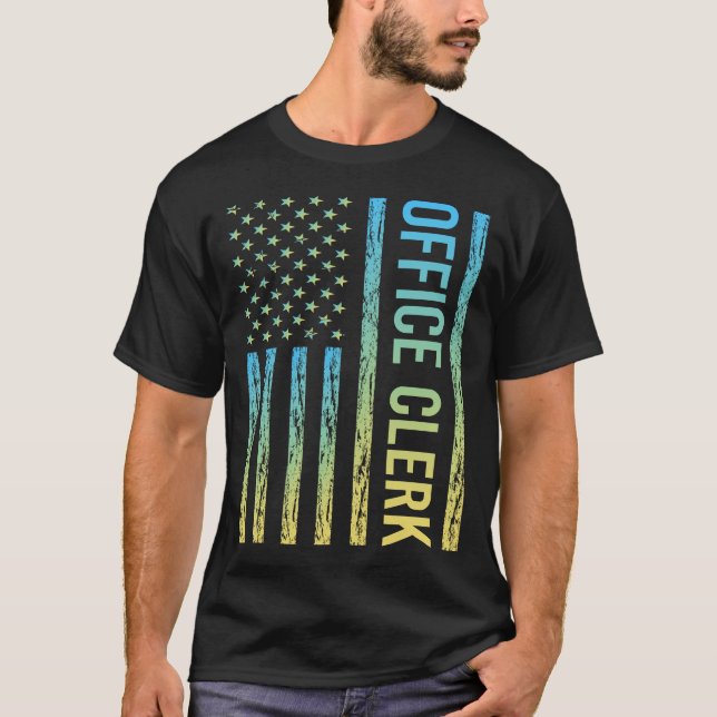 Blue Yellow Office Clerk T-Shirt (Vorderseite)