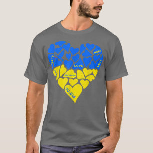 Blue Yellow Peace Dove Heart Ukraine Hope Liebe Uk T-Shirt