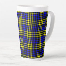 Blue Yellow Plaid Checker Seamless Pattern Milchtasse