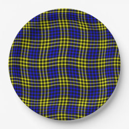 Blue Yellow Plaid Checker Seamless Pattern Pappteller