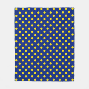 Blue Yellow Polka Dots Design Fleecedecke