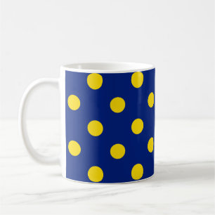 Blue Yellow Polka Dots Design Kaffeetasse