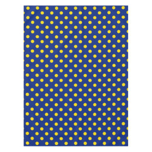 Blue Yellow Polka Dots Design Tischdecke