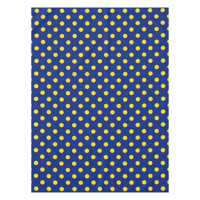 Blue Yellow Polka Dots Design Tischdecke (Vorderseite)