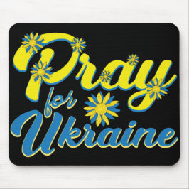 BLUE & YELLOW PRAY FÜR UKRAINE BLUME MOUSEPAD