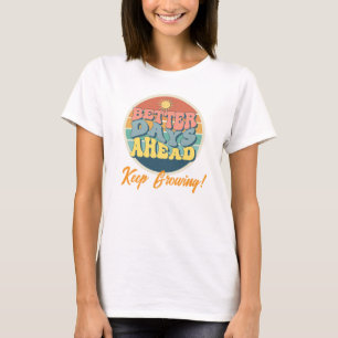 Blue Yellow Retro Einfache Motivation T-Shirt
