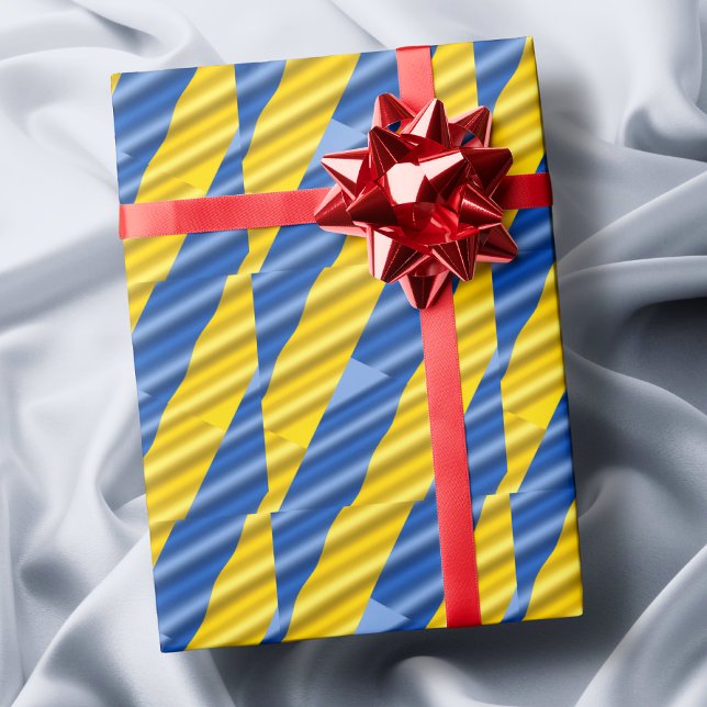 Blue Yellow Stripes Peace No War Ukraine Inspirier Geschenkpapier (Von Creator hochgeladen)