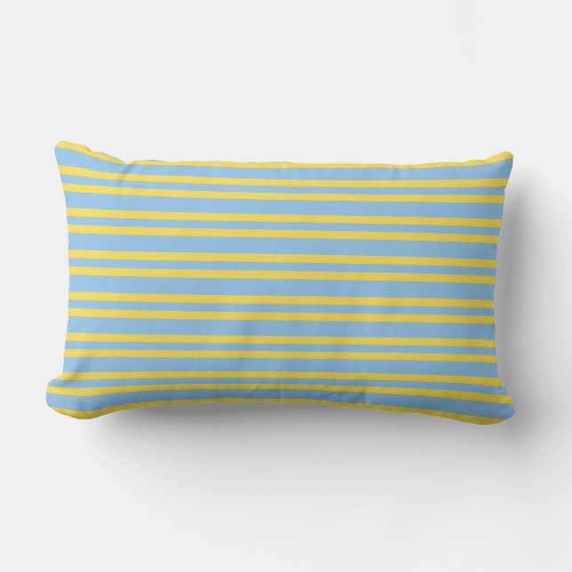Blue Yellow Stripes Seamless Pattern Lendenkissen (Vorderseite)