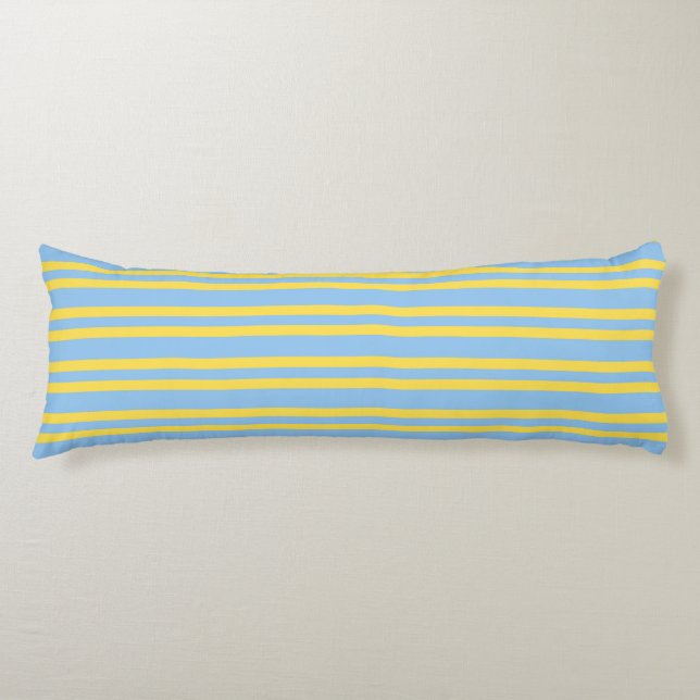 Blue Yellow Stripes Seamless Pattern Seitenschläferkissen (Vorderseite)