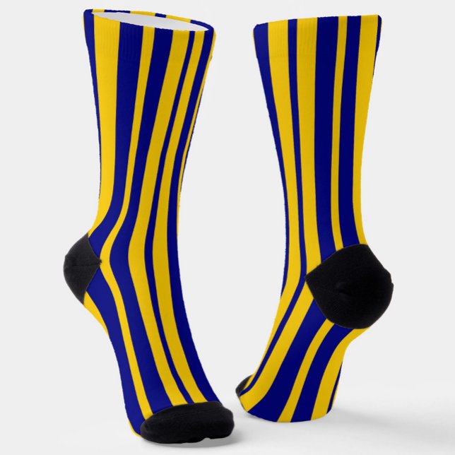 Blue Yellow Stylish Stripes Pattern Design  Socken (Von Creator hochgeladen)