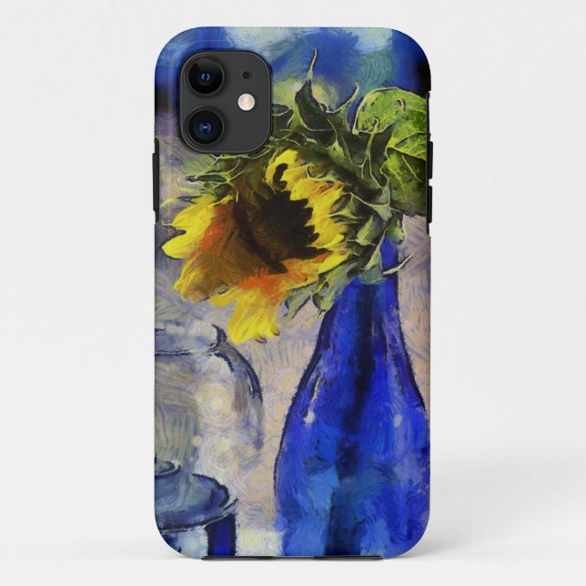 Blue & Yellow Sunflower iPhone 5 Fall Case-Mate iPhone Hülle (Rückseite)