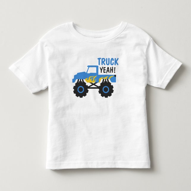Blue Yellow Truck Yeah Boys Shirt (Vorderseite)