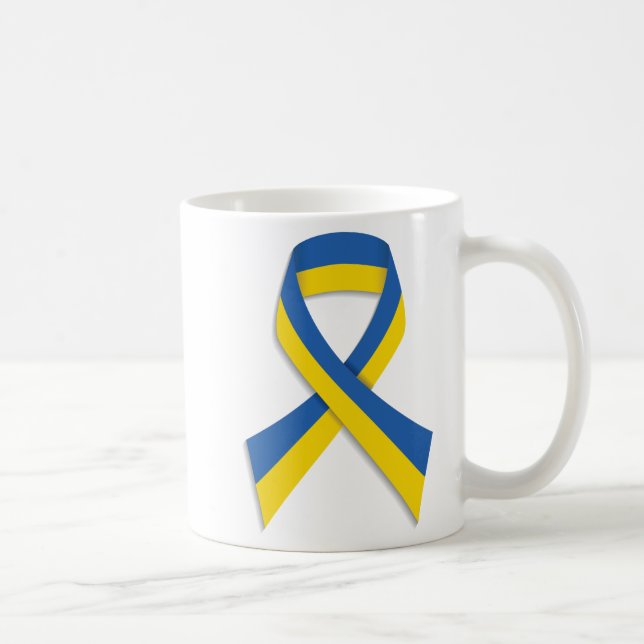 BLUE & YELLOW UKRANIAN RIBBON KAFFEETASSE (Rechts)