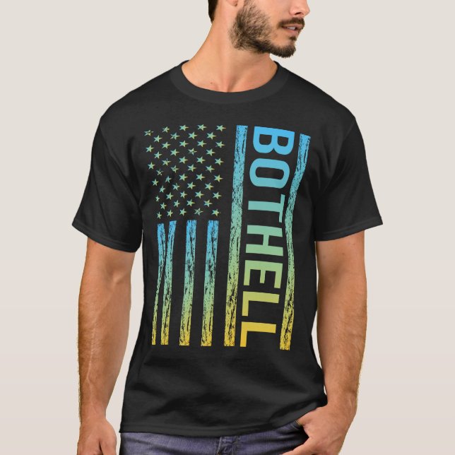 Blue Yellow USA Flag - Bothell T-Shirt (Vorderseite)