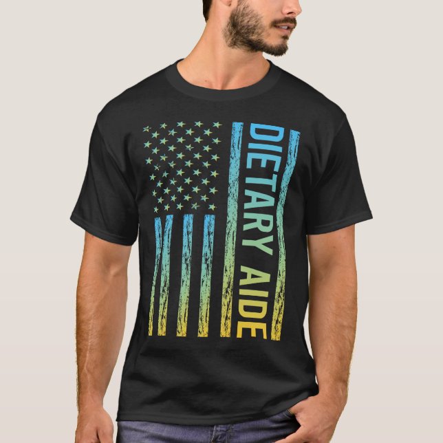Blue Yellow USA Flag - Ernährungsberatung T-Shirt (Vorderseite)