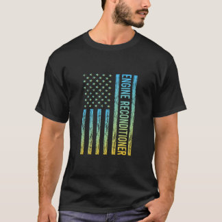 Blue Yellow USA Flag - Motor Reconditioner T-Shirt