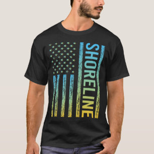 Blue Yellow USA Flag - Shoreline T-Shirt