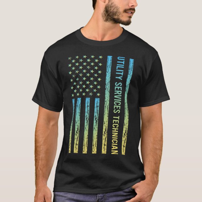 Blue Yellow Utility Services Techniker T-Shirt (Vorderseite)